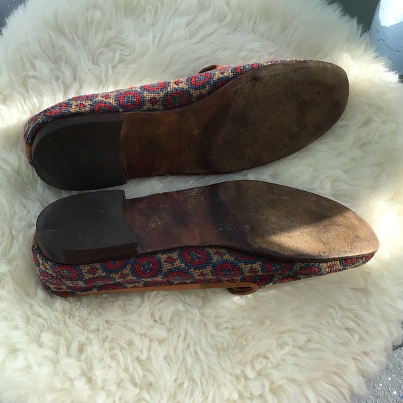 Stubbs and Wootton Palm Beach Needlepoint and Leather Trim Flats Driving Shoes - Picture 12 of 12